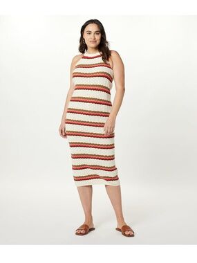 The Drop Womens Jayla Sleeveless Crochet Midi Dress